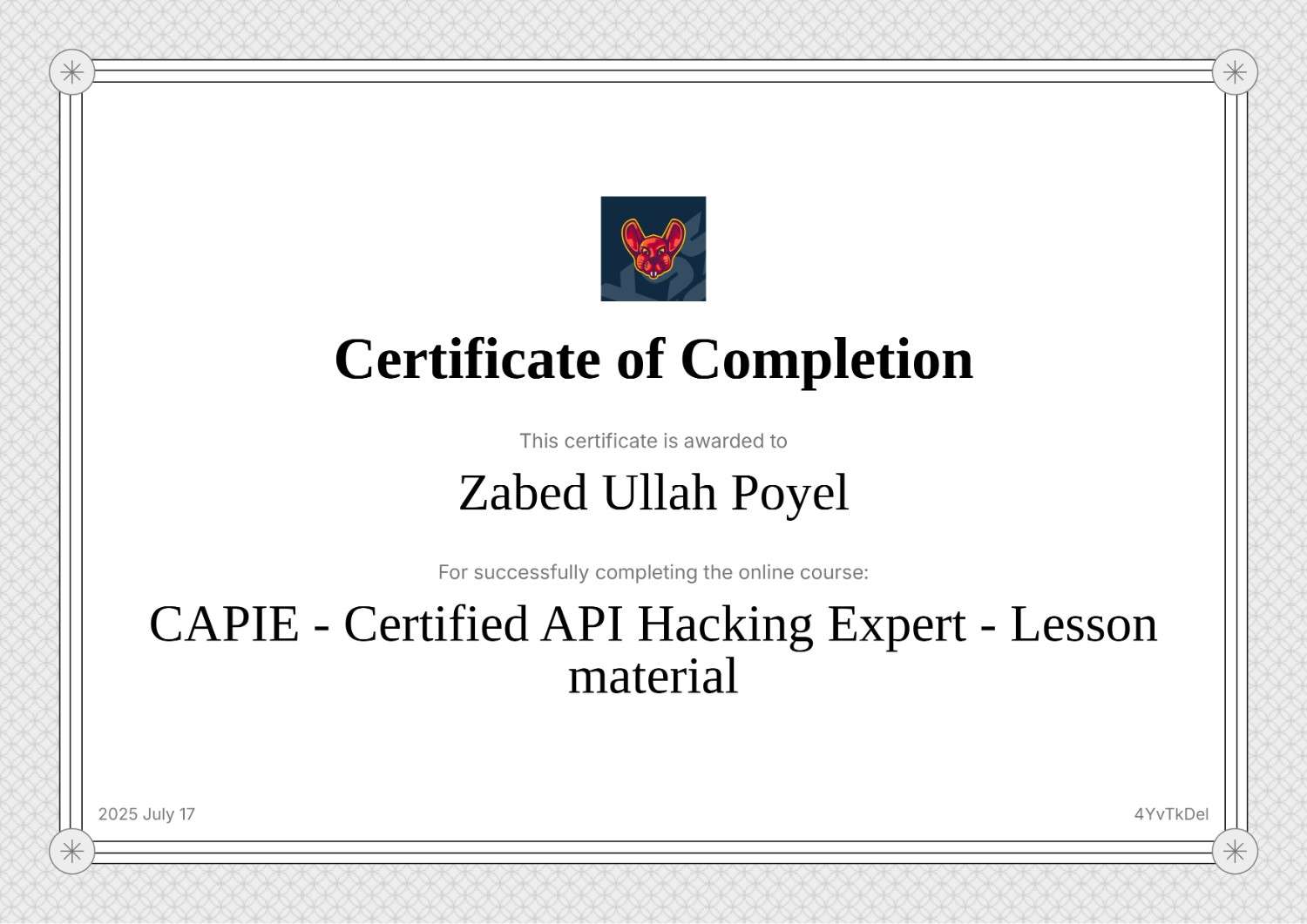 CAPIE - Certified API Hacking Expert