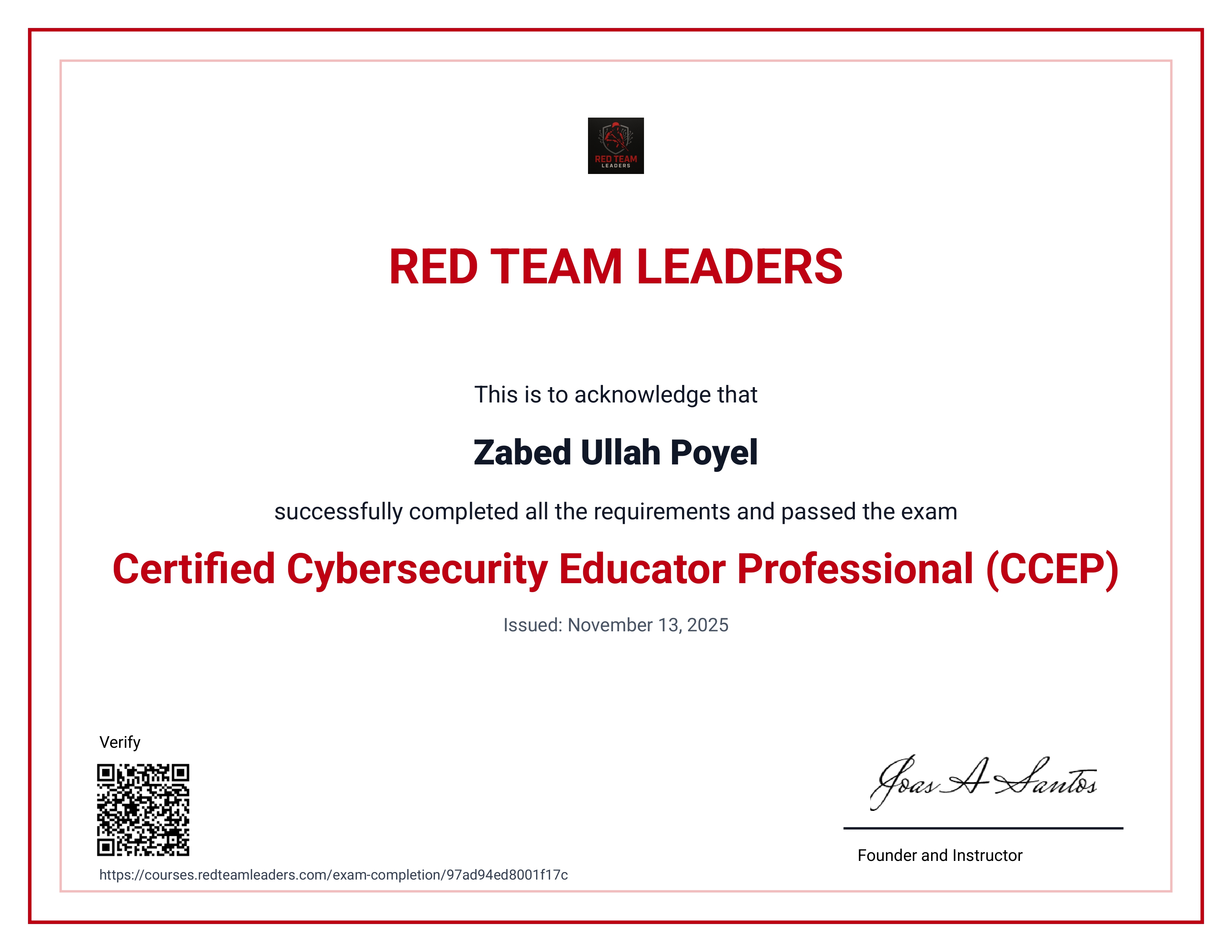 Certified Cybersecurity Educator Professional (CCEP)