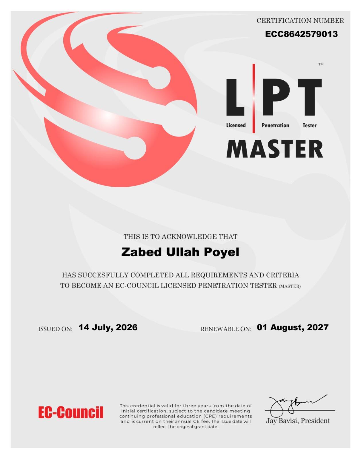 Licensed Penetration Tester (Master)